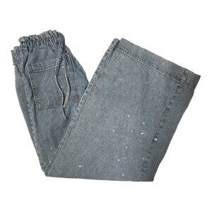Forever 21 High Rise‎ Wide Leg Women’s Pants Blue White Stripe Vintage Casual
